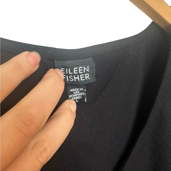Eileen Fisher | Women’s Black V Neck Tank Top | Viscose, Nylon, Spandex | Large - Picture 2 of 4